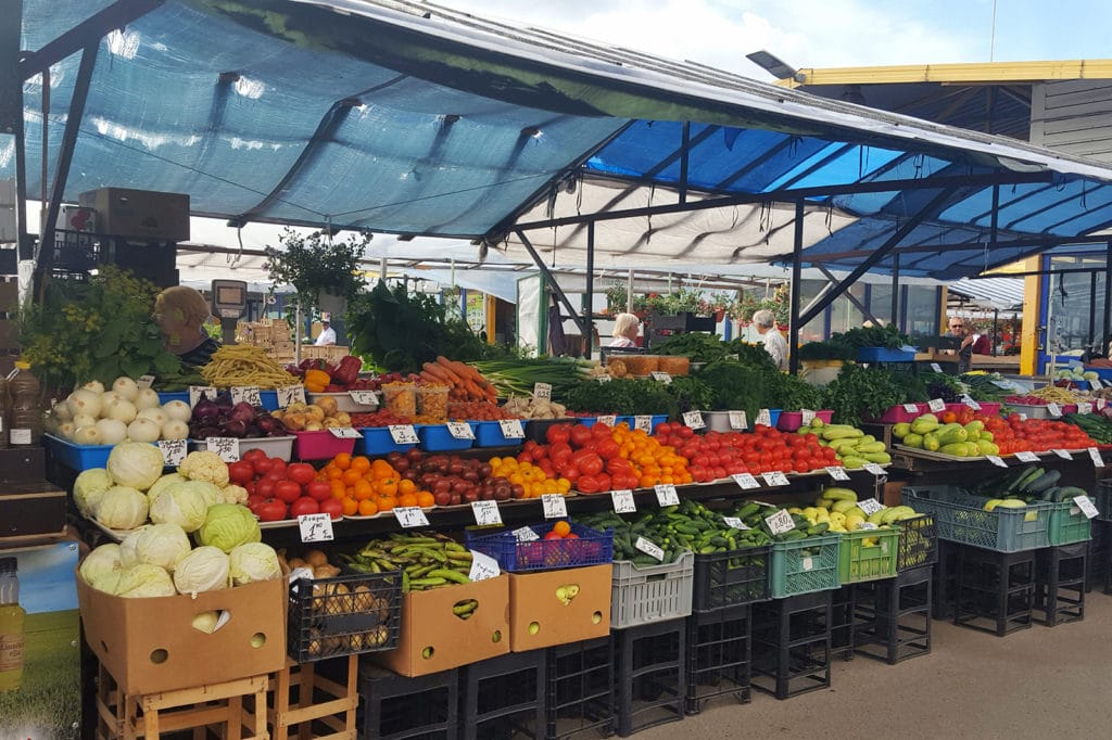 Vegetables on sale at Riga central market