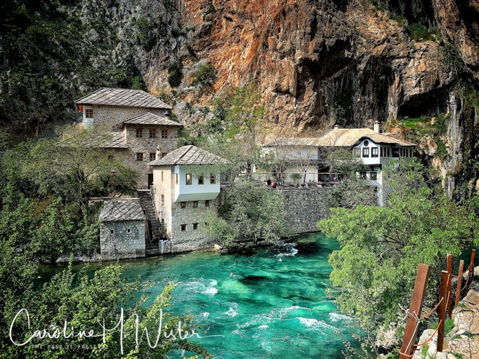 The Dervish Monastery and Buna River in Blagaj. No need for a filter, the water is that beautiful color and crystal clear. 