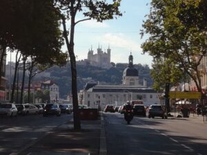 View on Grand hotel Dieu and Fourviere from La guillotere